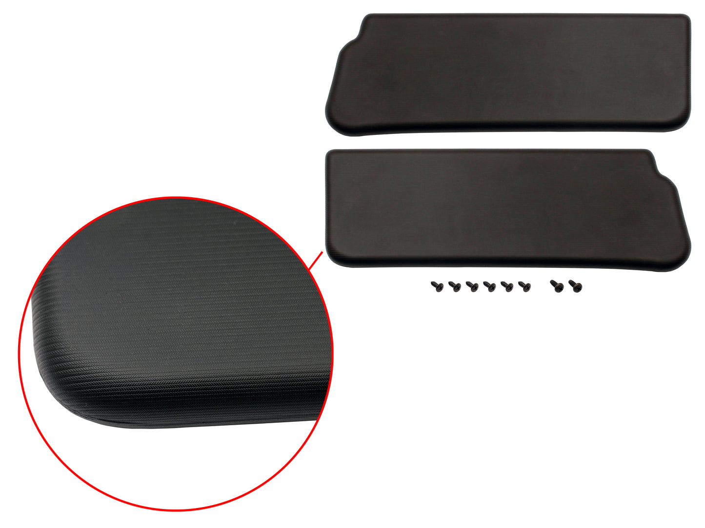 Sunvisor Interior Pair HQ HJ HX HZ LH LX UC Black Ribbed - H1280
