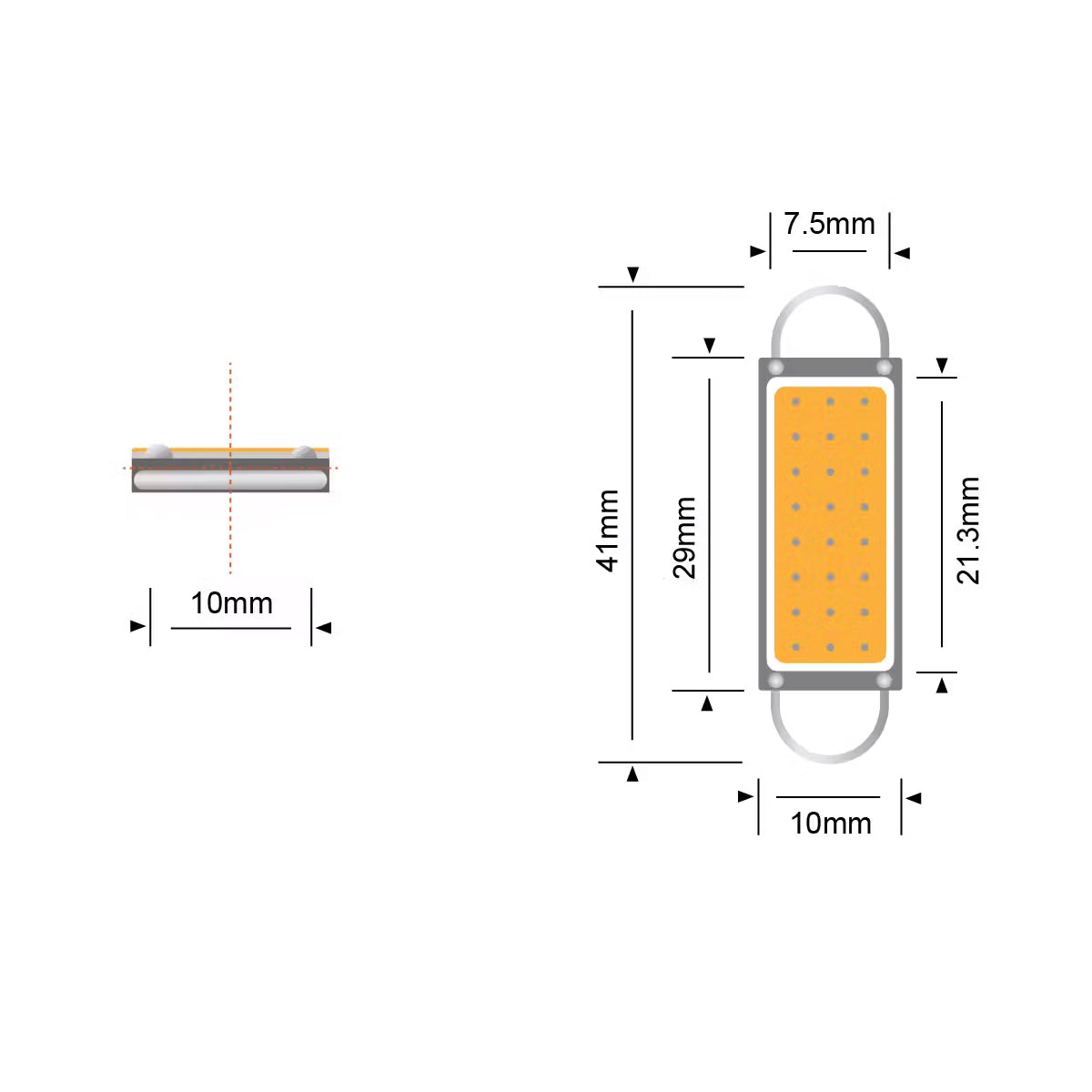 STEDI Interior Lighting 561/562 Capless Festoon LED Bulbs 41mm Pair - LEDCONV-561-41MM