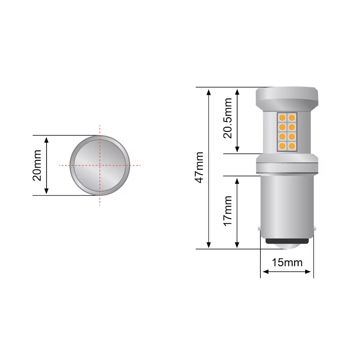STEDI Parker or Reverse Lights BA15S 1156 LED Bulbs Pair - LEDCONV-BA15S