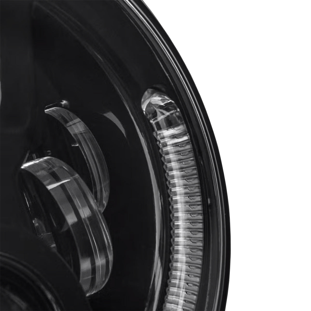 STEDI Headlight Sealed Beam Standard Replacement 7" Carbon Black LED With Parker - LEDMOTO-CARBON-7BLK