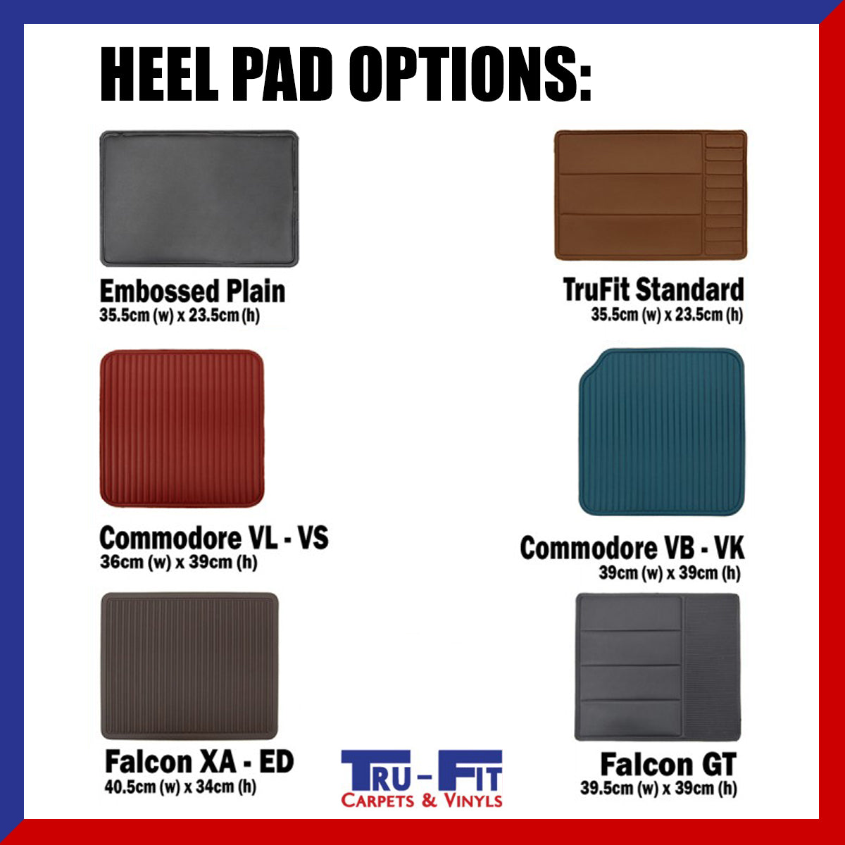 TruFit Moulded Carpet Holden Statesman VQ VR VS Std Pad Loop Pile 1Pc - MCC-HCOMVNW-1PC-01-L