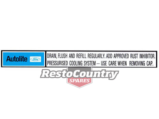Decal Radiator Support Panel XR XT XW XY ZA ZB ZC ZD - RSD2000