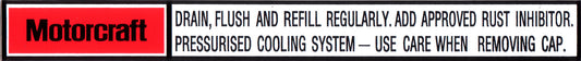 Decal Radiator Support Panel XA ZF - RSD2001