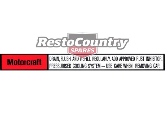 Decal Radiator Support Panel XB ZG - RSD2002