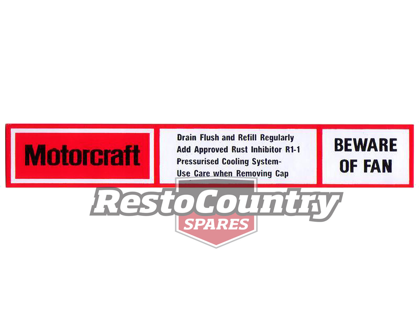 Decal Radiator Support Panel XC XD XE ZH ZJ ZK V8 - RSD2003