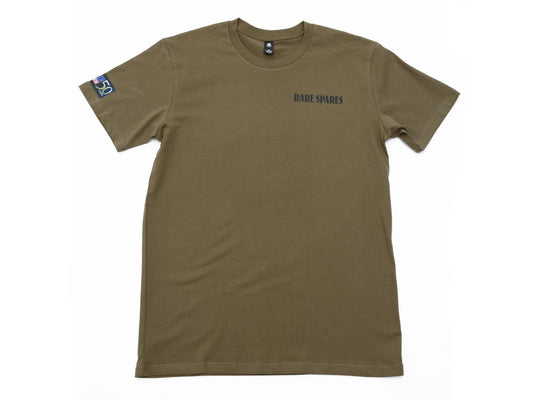 Rare Spares Ford T-Shirt - Army - Black Print - Small - RSFTAR-S