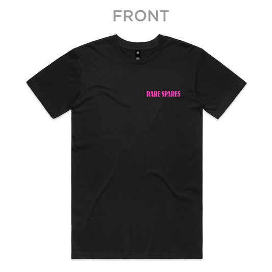 Rare Spares Ford T-Shirt - Black - Pink Print - 4XL - RSFTBLP-4XL