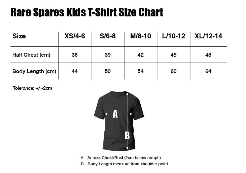 Rare Spares Logo T Shirt Black - Kids Medium - RSTSK-M
