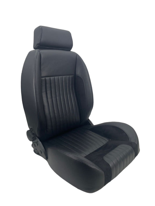 Autotecnica Seat Retro Low Back PU Leather With Headrest (Single Seat) - SS65HR