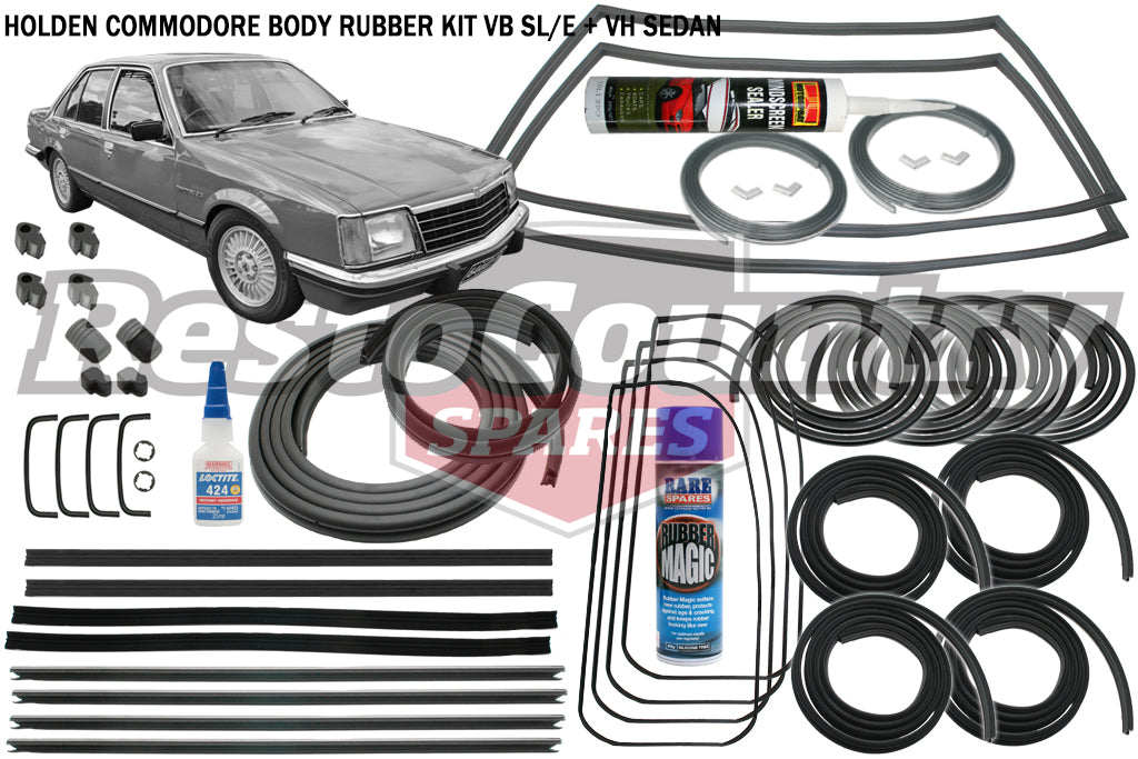 Body Rubber Kit VB All, VC Commodore Sedan Excluding SS & SLE - VB1
