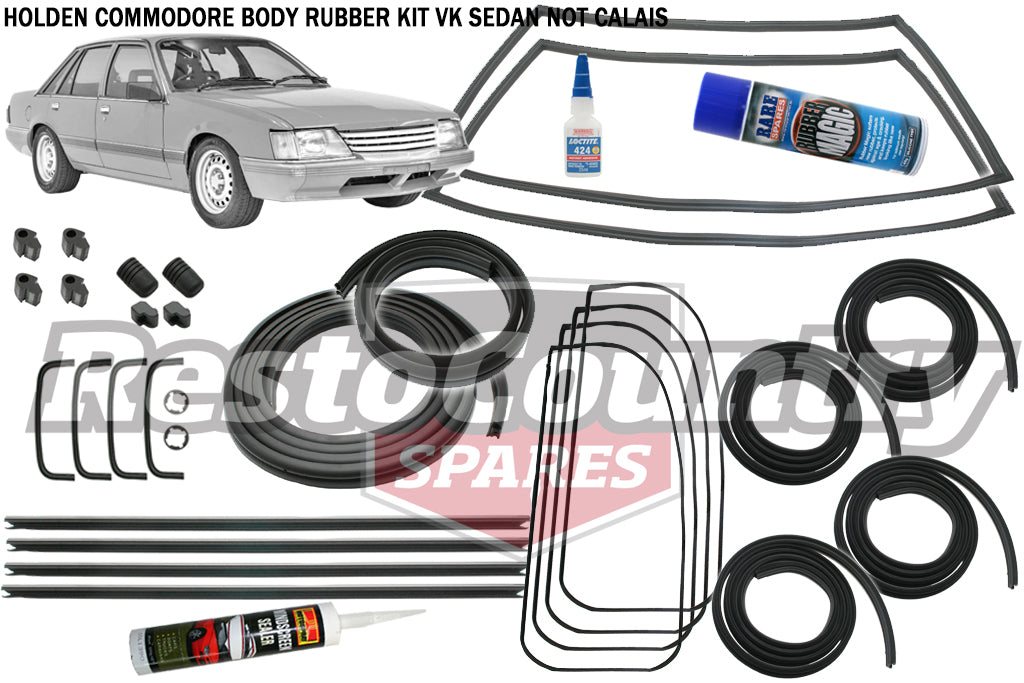 Body Rubber Kit VK Commodore Sedan Exc Calais With Door Belts - VK1