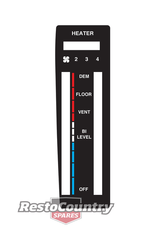 Decal Heater Control Panel VK Commodore - VS16364