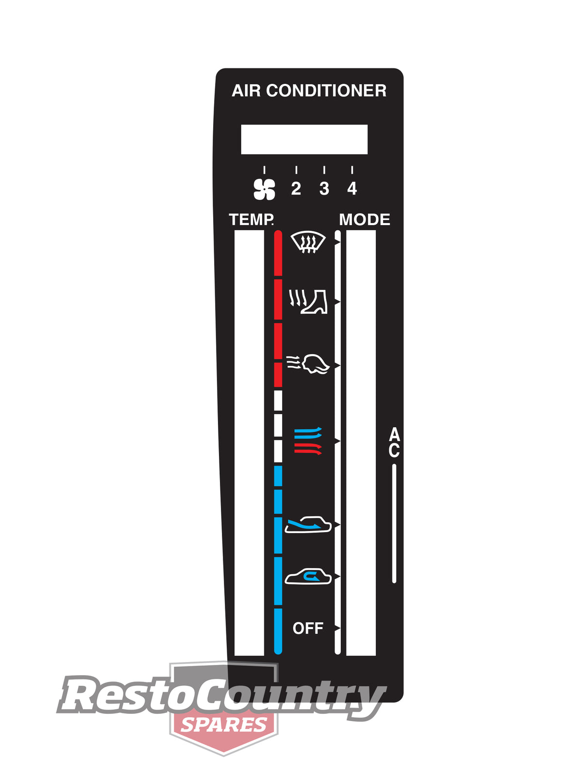 Decal Air Conditioner Control Panel VL Commodore - VS17118