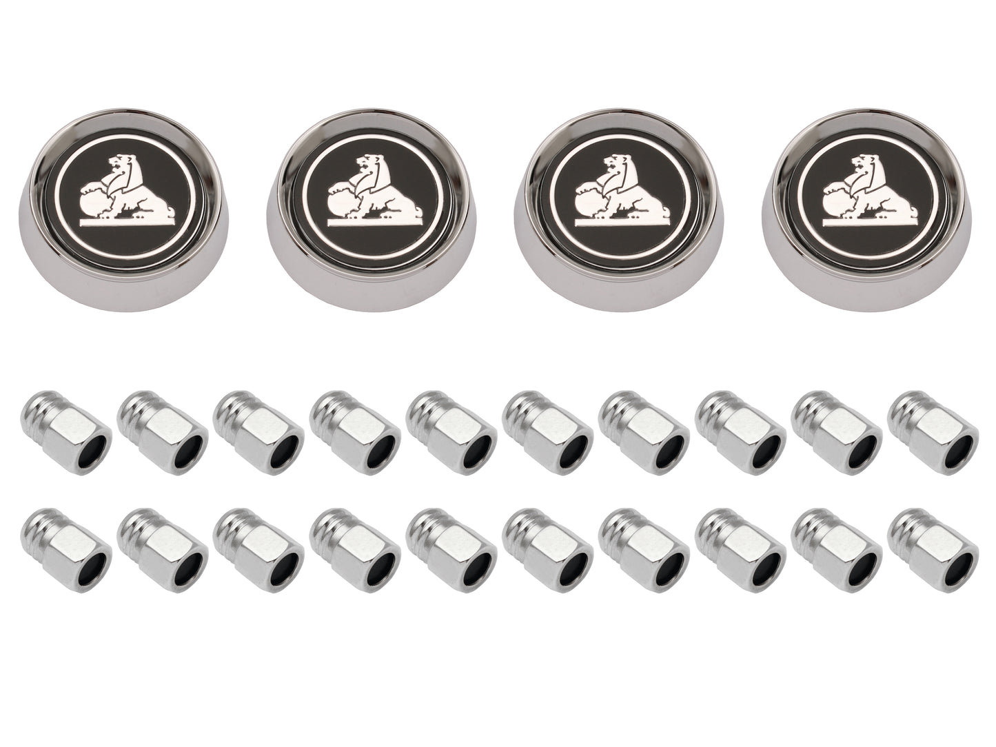 Wheel Centre Cap & Nut Kit (Black Centred Nuts) Holden HQ GTS - WC1006A