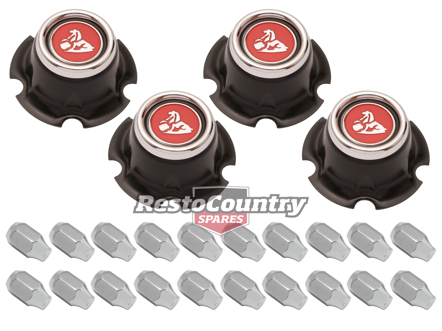 Wheel Centre Cap Kit With Nuts LC Acorn Nuts - WC1009A