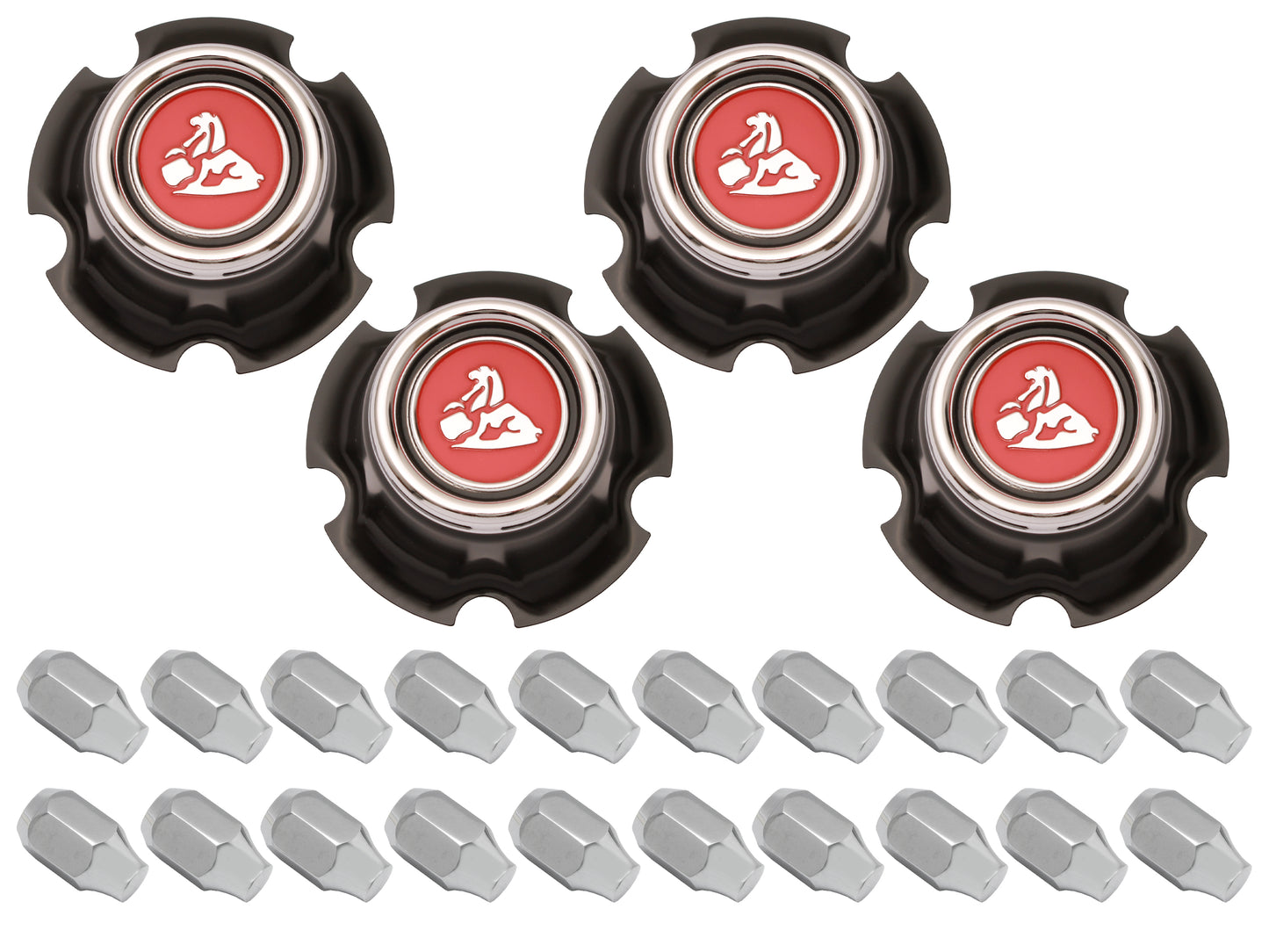 Wheel Centre Cap Kit With Nuts LC Acorn Nuts - WC1009A