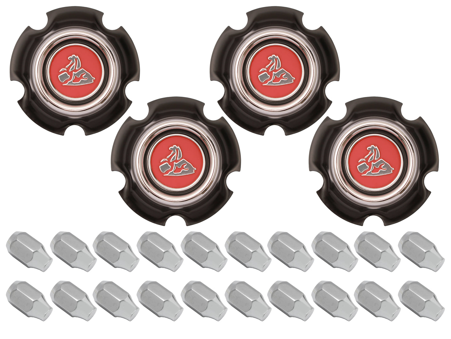 Wheel Centre Cap Kit With Nuts LC Acorn Nuts - WC1009A