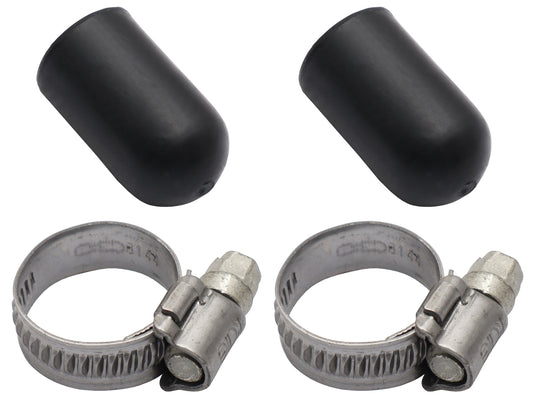 Water Block Off Caps 3/8" Pair With Clamps - WC38