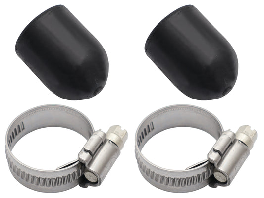 Water Block Off Caps 5/8" Pair With Clamps - WC58