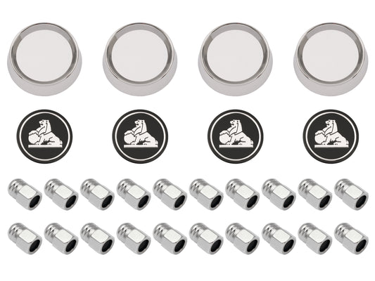 Wheel Centre Cap & Nut Kit (Black Centred Nuts) Holden HQ GTS - WC1006A