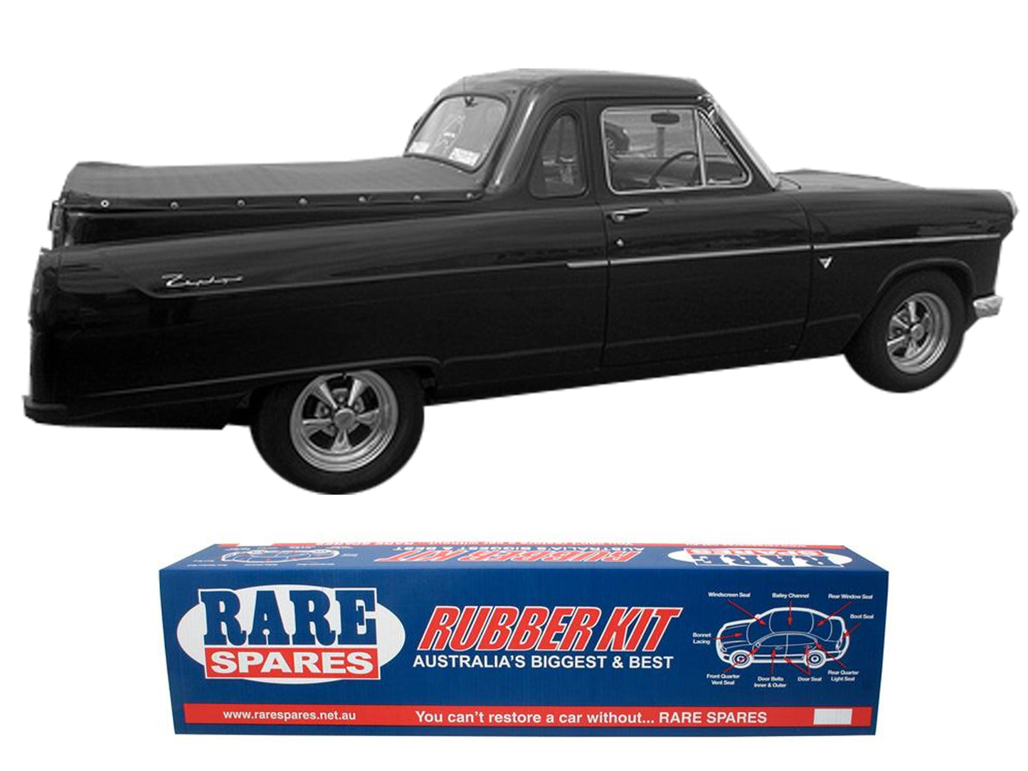 Body Rubber Kit Ford Late MK2 Zephyr Ute - ZEP8